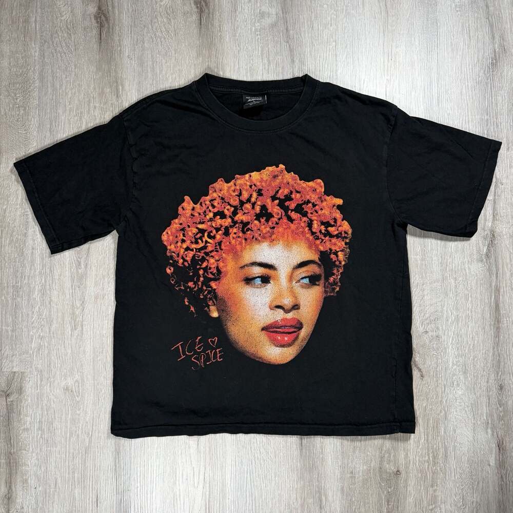 Ice Spice Portrait Graphic Unisex T-Shirt Black